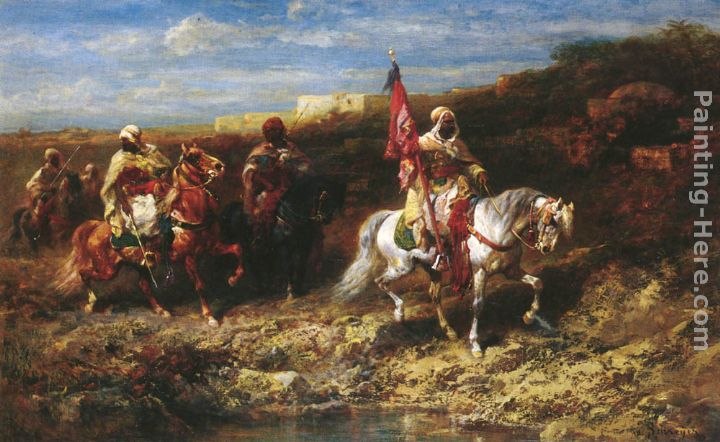 Adolf Schreyer Arab Horseman In A Landscape